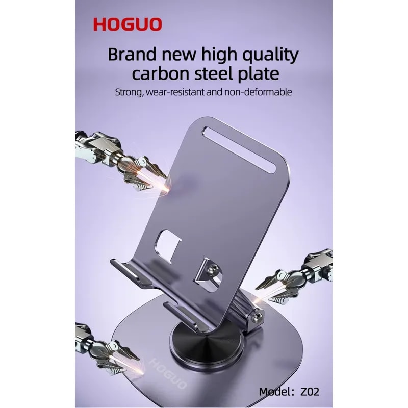 Soporte metálico plegable y giratorio Hoguo Z02 para celular