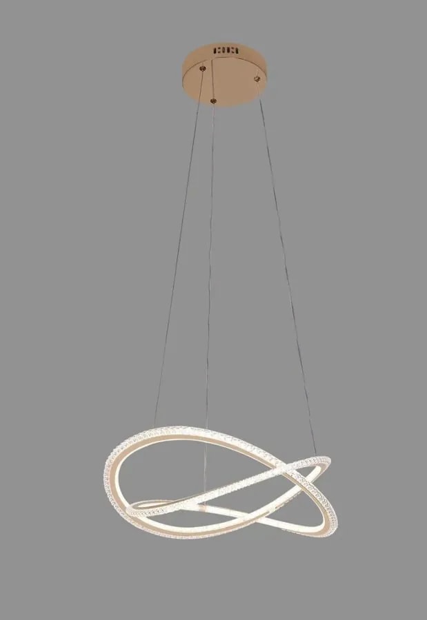 Lámpara Colgante LED Lazo Ondulado Dorado Francés 40 cm