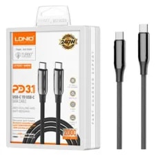 Cable LDNIO LC922 2M 240W USB-C a USB-C - Cordón Negro