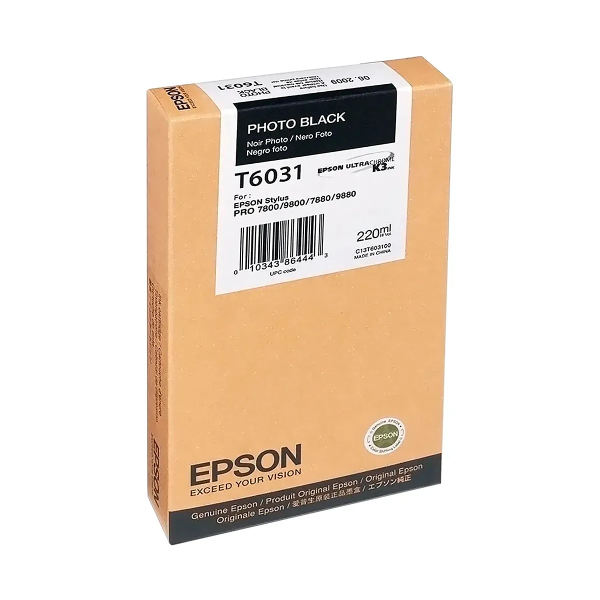 Cartucho Epson T603100 Stylus PRO 7800-7880-9800-9880 Photo Negro 220ML