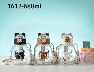 Botella Infantil 680 ml Tapa de Osito con Correa