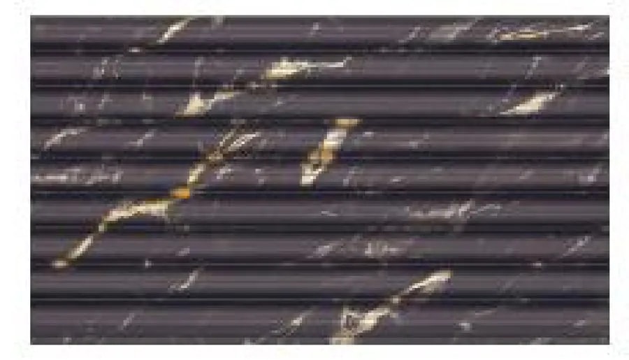 Panel de Pared WPC Acanalado Mármol Negro Vetas Doradas 10x0.9 cm