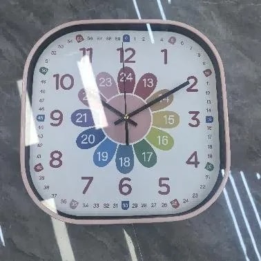 Reloj de Pared Educativo Infantil Cuadrado Rosado