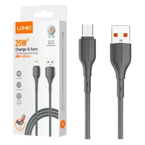 Cable LDNIO LS851 1M 25W USB a Micro USB - Negro