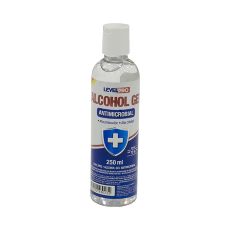 Alcohol Antiseptico Level PRO Antimicrobial 250ML - Tapa Rosca Level PRO