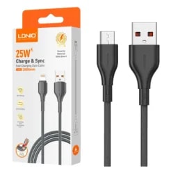 Cable LDNIO LS852 2M 25W USB a Micro USB - Negro
