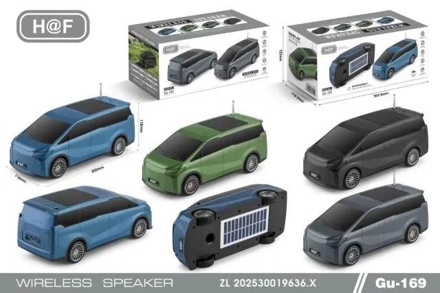 Parlante Bluetooth Diseño Furgoneta con Panel Solar