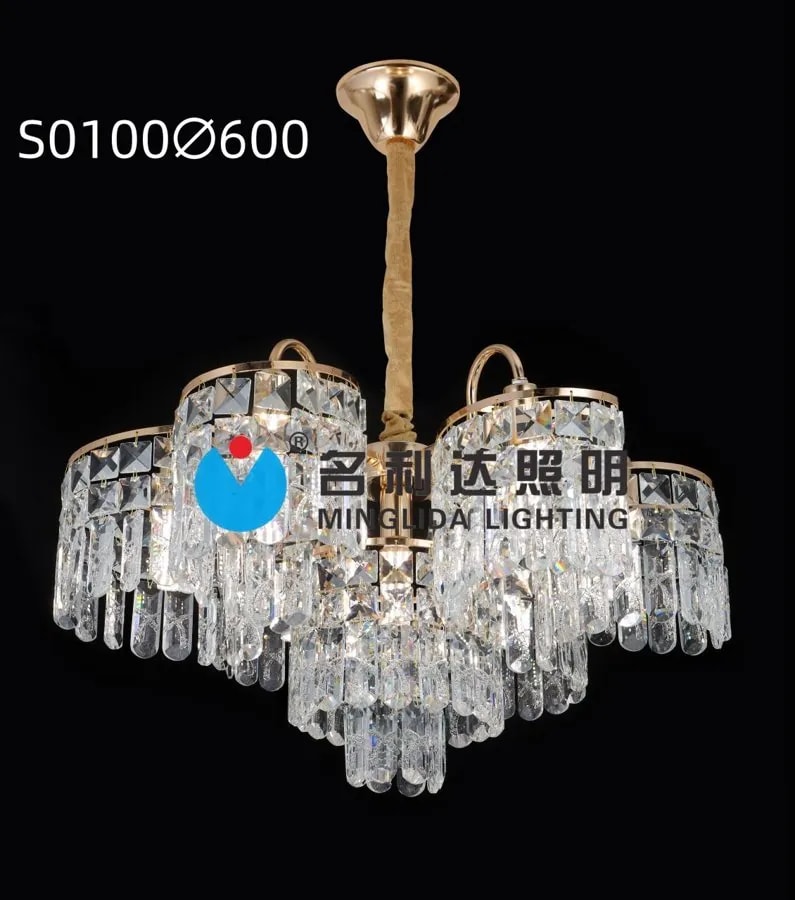 Lámpara Colgante de Cristal Transparente 60 cm Estilo Clásico