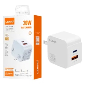 Cargador LDNIO Q1 20W 2P PD + USB + Cable USB-C a Lightning