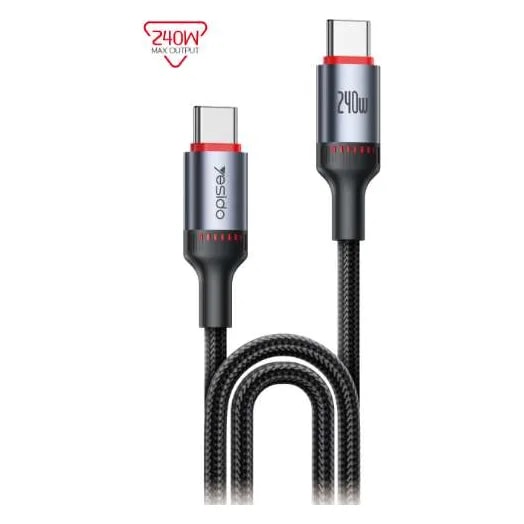 Cable Yesido CA186 USB-C a USB-C 240W aluminio 2 m