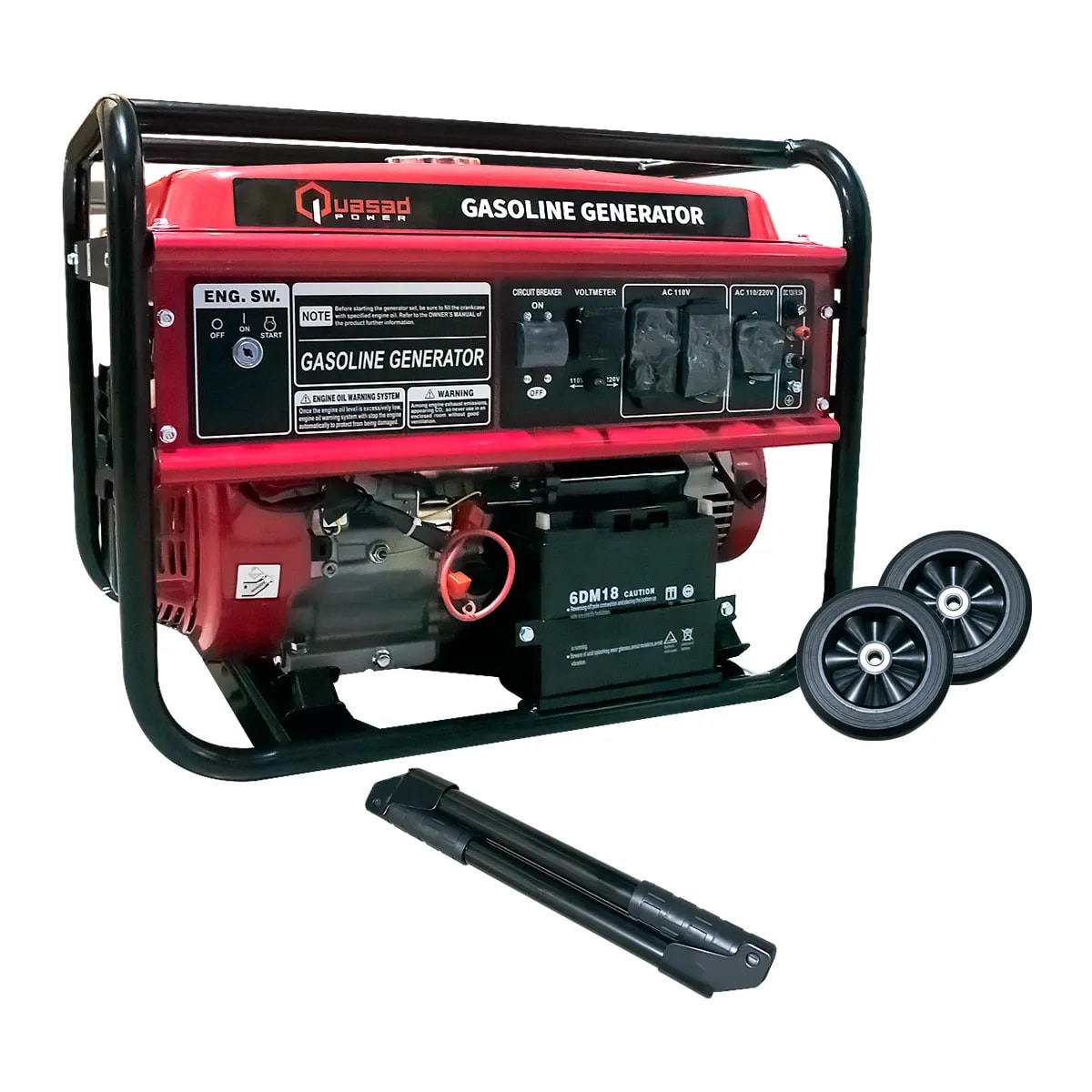 Generador Electrico Quasad BS-7500E Gasolina Rated Output 6.0kw Max. Out. 6.5kw 100-220V