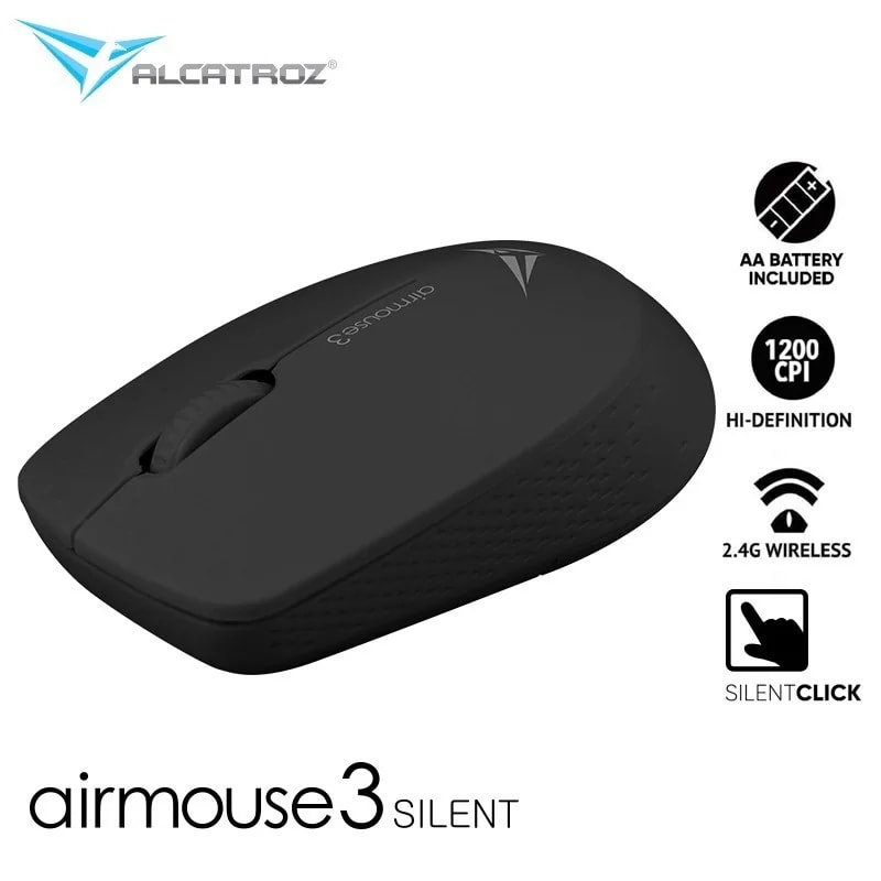 Mouse Inalambrico Airmouse 3 1200 CPI Ergonomico Wireless Coneccion Hasta 10 MTS AA Pilas