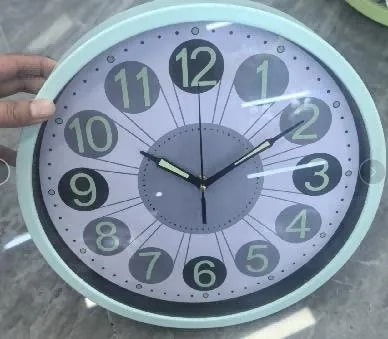 Reloj de Pared Redondo Menta con Números Luminosos