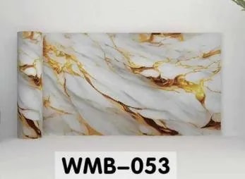 Papel Tapiz Autoadhesivo Efecto Mármol Blanco con Vetas Doradas en Rollo