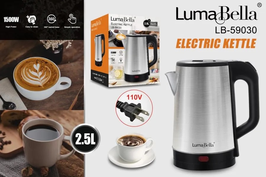 Hervidor Eléctrico Luma Bella 2.5 L 1500W Acero Inoxidable