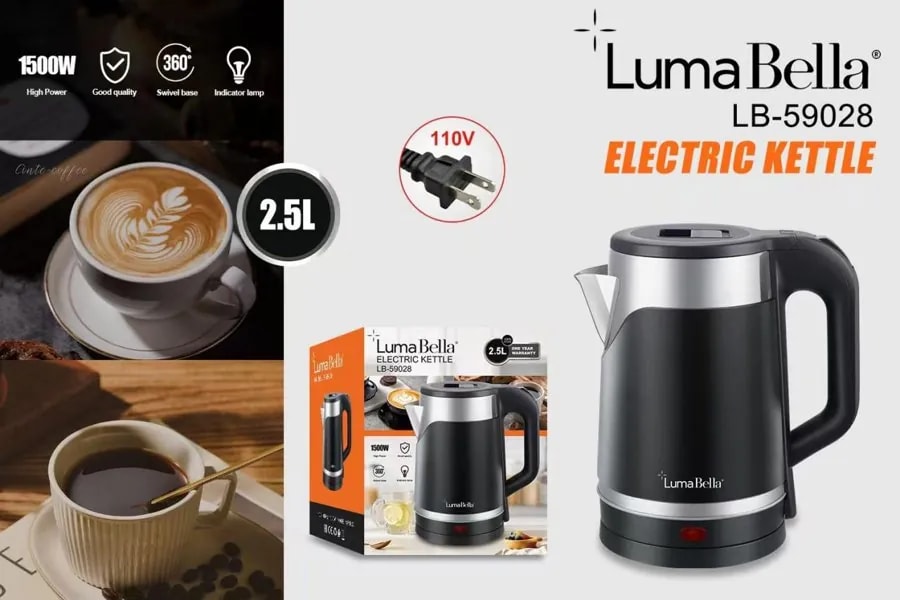 Hervidor Eléctrico Luma Bella 2.5 L 1500W Negro