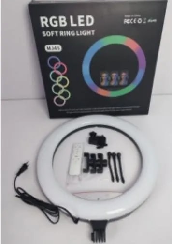 Aro de Luz LED RGB 18 Pulgadas con Control Remoto