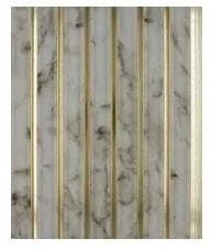 Panel Ranurado de Pared Mármol Blanco con Líneas Doradas 24x290 cm