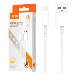 Cable LDNIO LS902 2M 25W USB a USB-C - Cordón Blanco