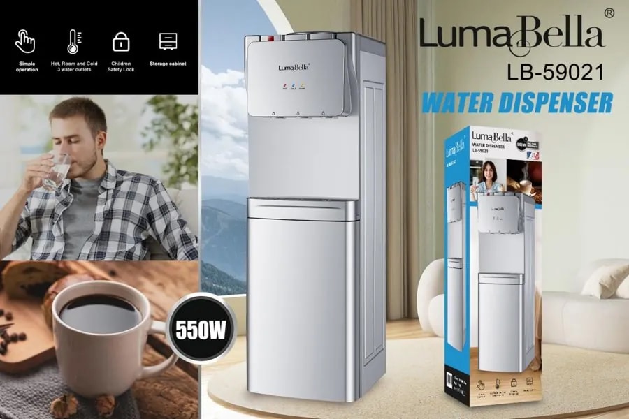 Dispensador de Agua Fría y Caliente Luma Bella con Compresor