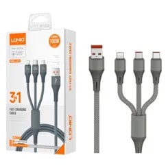 Cable LDNIO LC97U USB 1.2M 3EN1 100W (Micro USB-Lightning-USB-C)