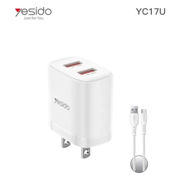 Cargador Yesido YC17U 2 USB-A 2.4A