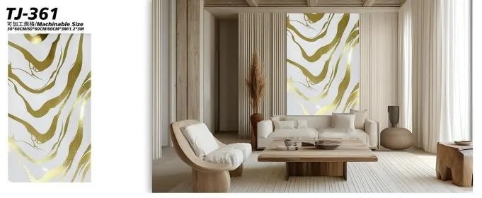 Papel Tapiz Autoadhesivo Ondas Doradas sobre Blanco en Rollo