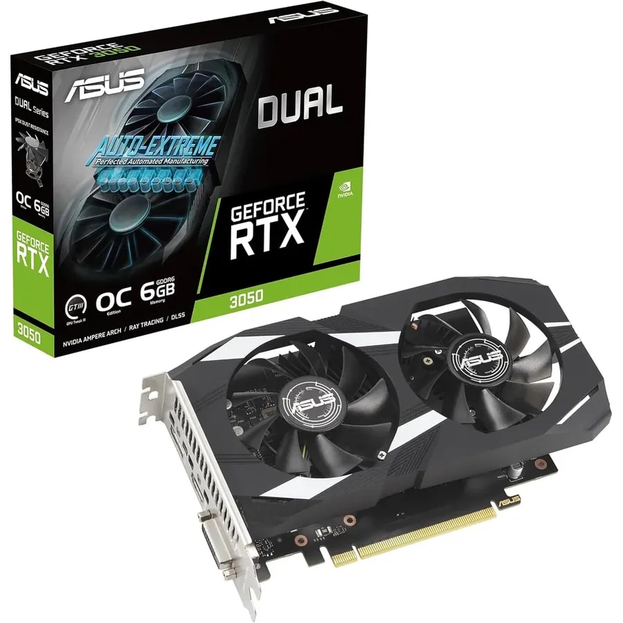 Tarjeta de video Asus bual geforce rtc 3050 oc edition 6GB GDDR6