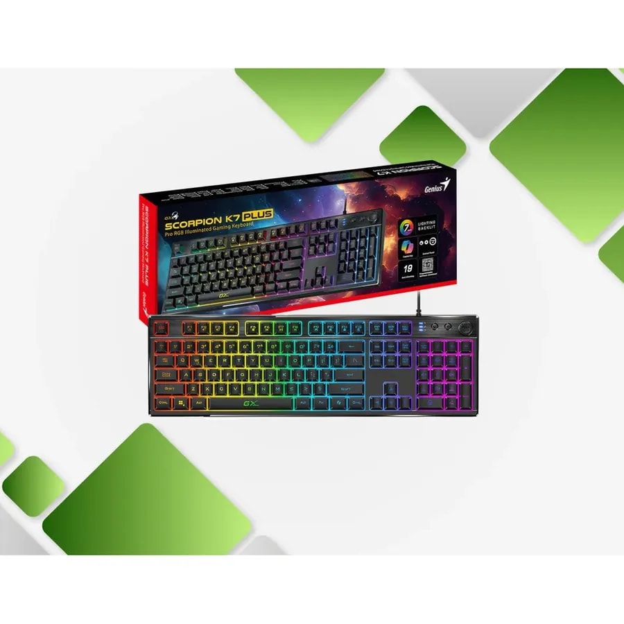 Teclado genius scorpion K7 sp bk iluminado rgb 10 modos tecl. funcion programables ai copilot
