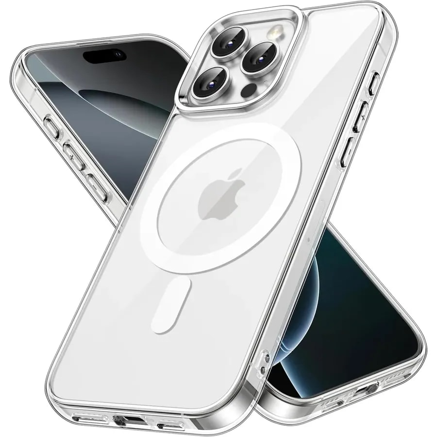 Estuche magnético CRM-01 1.5MM fuerza magnetica 2000 iPhone 16 Pro Max tansparente con empaque individual