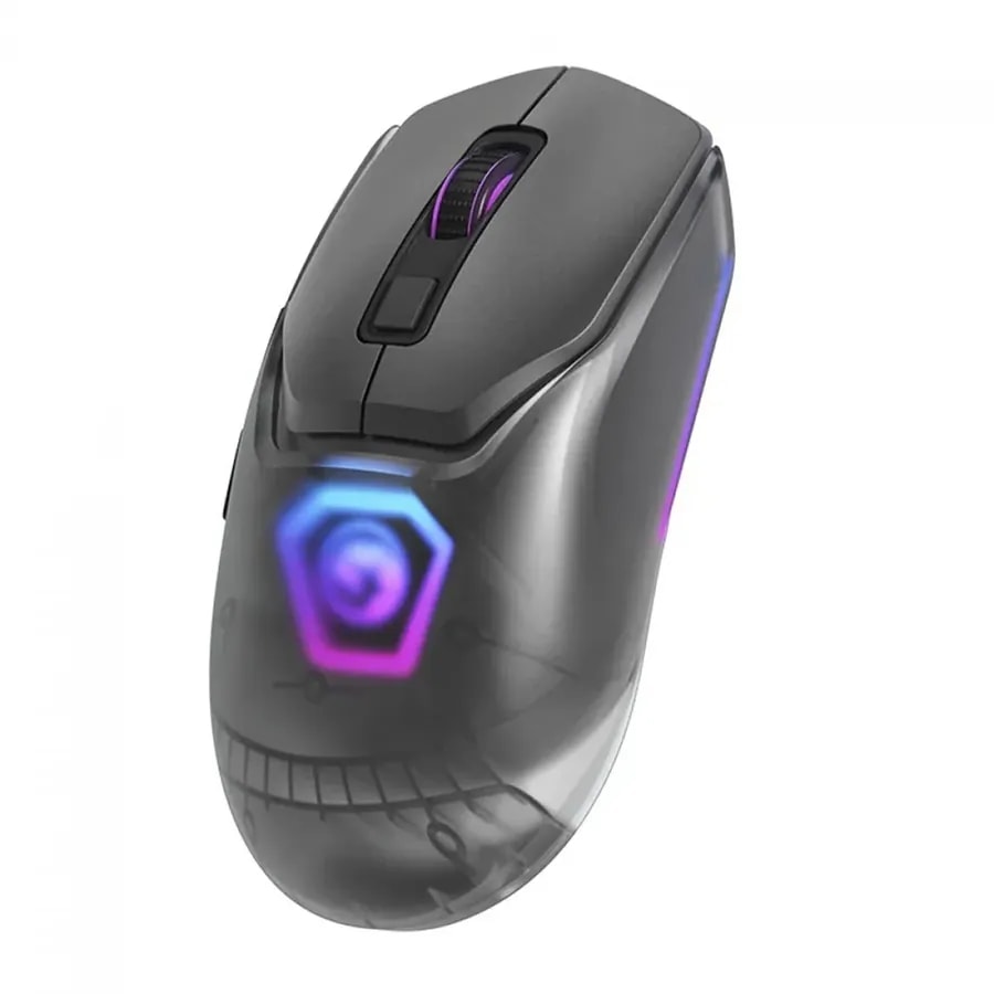 Mouse marvo z fit Pro G1W gy gris tri-mode cable + 2.4G + BT 7 bot. mecanicos dpi 1600 2400 3200 6400 12000 19000 batería 600MAH with software rgb 7 efectos