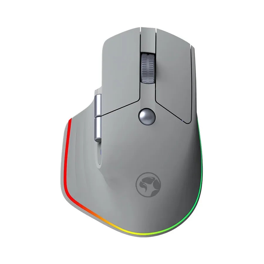 Mouse ergonomico marvo G803W wh dual 2.4G + BT 6 bot. dpi 1600 2400 3200 4000 rgb batería 500MAH usb-c