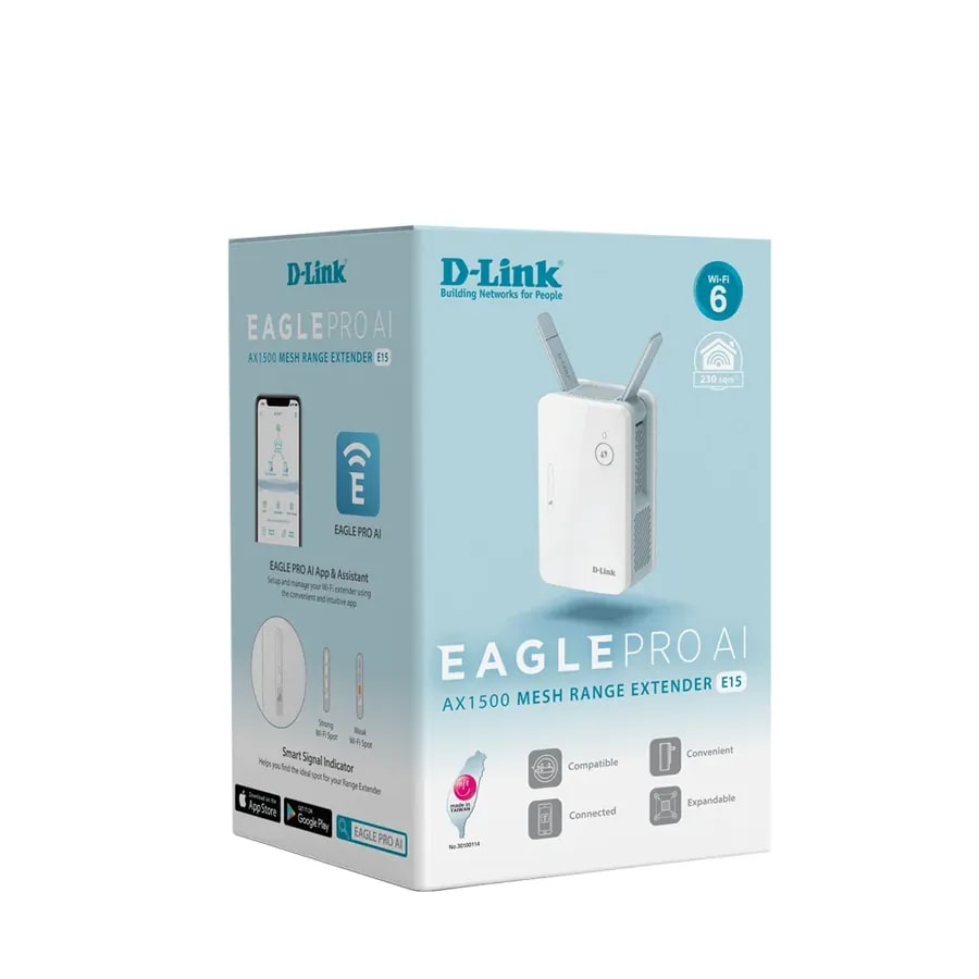 Extensor de rango d-link E15 AX1500 mesh WIFI6 dual band