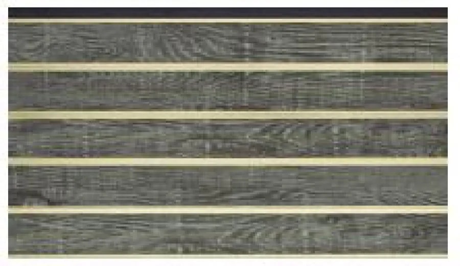 Panel de Pared WPC Ranurado Gris Oscuro con Filos Dorados 15.2x1.2 cm