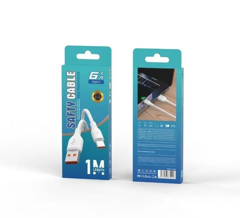Cable USB a Tipo C Safety Cable 6A 1 m