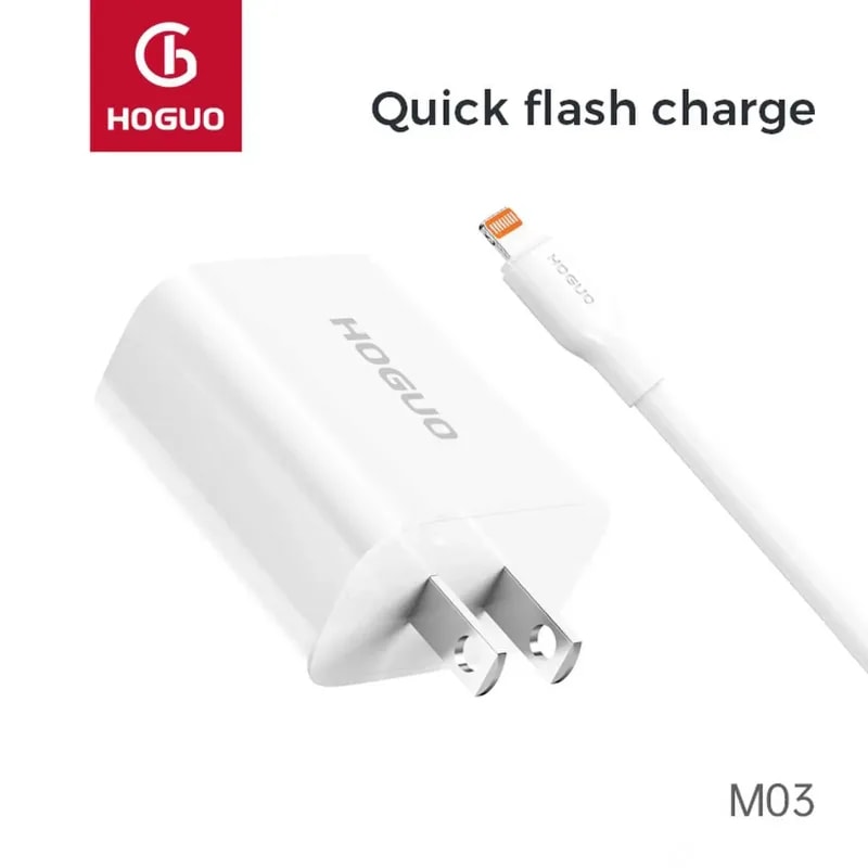 Cargador rápido Hoguo M03 18W con cable Lightning