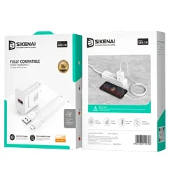 Cargador Sikenai GRN-1M 18W carga rápida con cable Micro USB