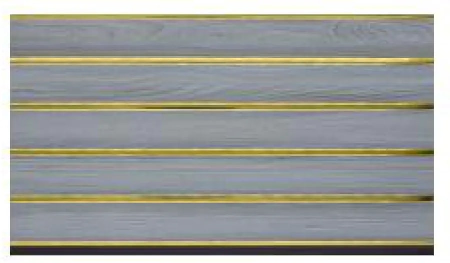Panel de Pared WPC Ranurado Gris Claro con Filos Dorados 15.2x1.2 cm