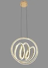 Lámpara Colgante LED Esfera de Aros con Espiral Dorado Francés 40 cm
