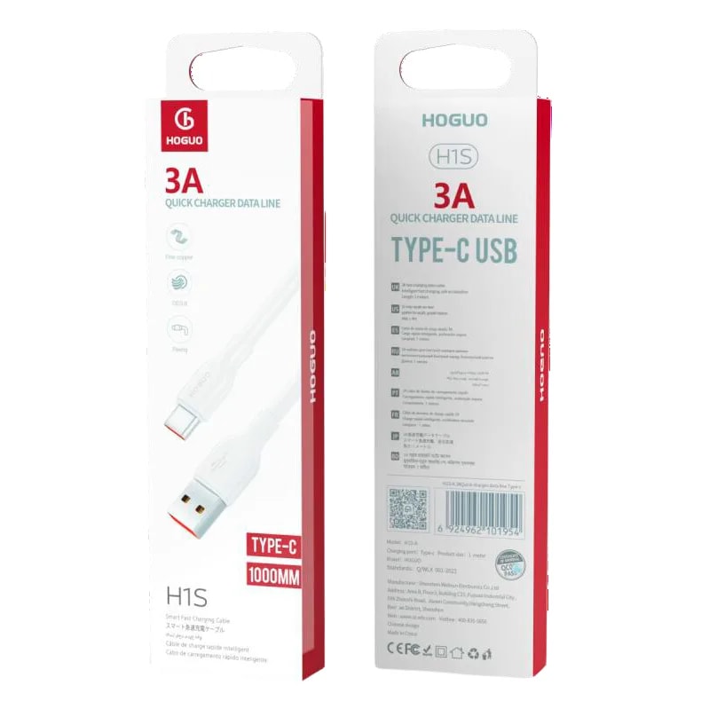 Cable Hoguo H1S USB a Tipo C 3A 1 m