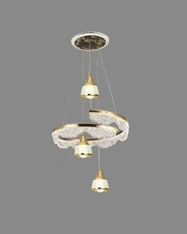 Lámpara Colgante LED en Cascada con 4 Pantallas Campana