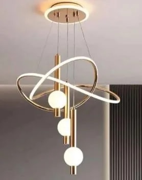 Lámpara Colgante LED Nudo con Esferas de Vidrio Dorado Francés 50 cm