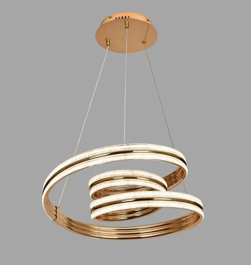 Lámpara Colgante LED Espiral Escalonada Dorado Francés