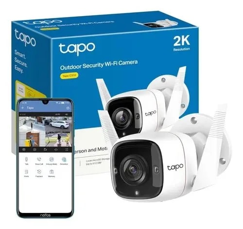 Cámara ip tp-link tapo C310 exterior/3 mp/vision nocturna/deteccion de mov/audio doble via/sopo