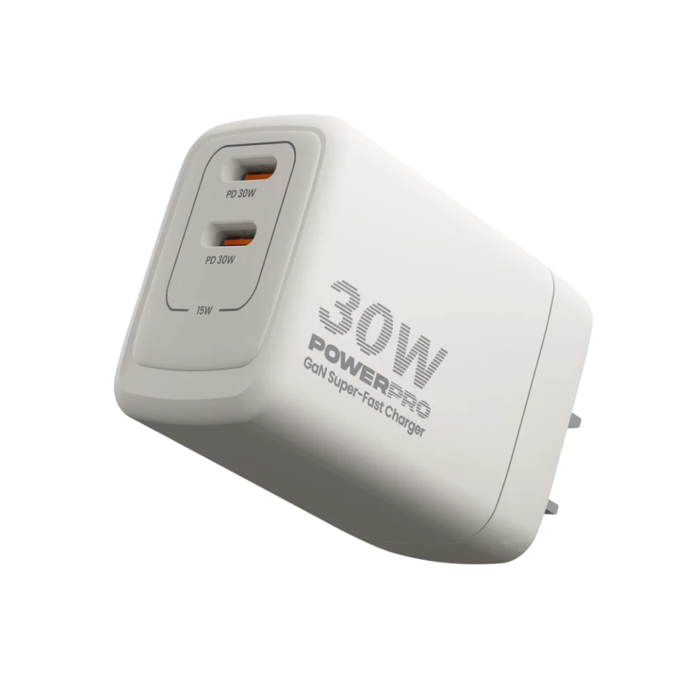 Cargador de pared Unno Tekno PW5064WT 2 USB tipo C PD30W