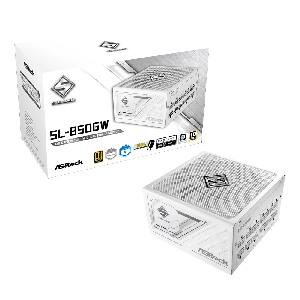 Fuente de poder Asrock Steel Legend SL-850GW 850 watts certificacion 80 plus gold modular ATX