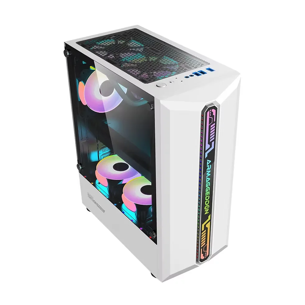 PC CHASIS Tritron Pro 300 WHITE FRANJAS DE COLORES ARGB SOPORTA ITX MATX ATX REJILLA MAGNETICA