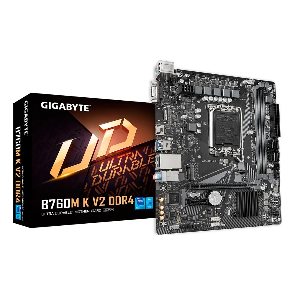Mainboard Gigabyte B760M K V2 14th LGA1700 2DDR4 D-Sub HDMI M.2 USB3.2 PCIe4.0 mATX