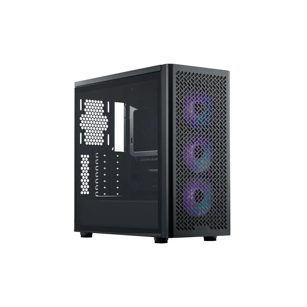 Case Cooler Master E502 MID Tower Black Bundle Fuente 650W Gold - AIR Cooler Hyper 411 ARGB