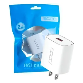 Cargador ECCO 12W 2.4A USB EC12 Solo Cubo